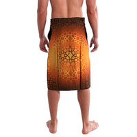 Jordan Desert Sunset Lavalava with Camel and Traditional Geometric Pattern