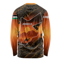 Jordan Desert Sunset Long Sleeve Shirt with Camel and Traditional Geometric Pattern