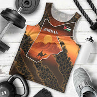 Jordan Desert Sunset Men Tank Top with Camel and Traditional Geometric Pattern