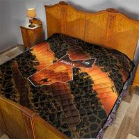 Jordan Desert Sunset Quilt with Camel and Traditional Geometric Pattern