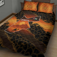Jordan Desert Sunset Quilt Bed Set with Camel and Traditional Geometric Pattern