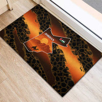 Jordan Desert Sunset Rubber Doormat with Camel and Traditional Geometric Pattern