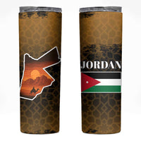 Jordan Desert Sunset Skinny Tumbler with Camel and Traditional Geometric Pattern