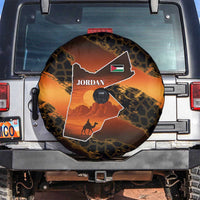 Jordan Desert Sunset Spare Tire Cover with Camel and Traditional Geometric Pattern