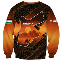 Jordan Desert Sunset Sweatshirt with Camel and Traditional Geometric Pattern