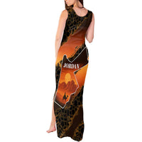 Jordan Desert Sunset Tank Maxi Dress with Camel and Traditional Geometric Pattern