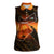 Jordan Desert Sunset Women Sleeveless Polo Shirt with Camel and Traditional Geometric Pattern