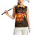 Jordan Desert Sunset Women Sleeveless Polo Shirt with Camel and Traditional Geometric Pattern
