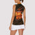 Jordan Desert Sunset Women Sleeveless Polo Shirt with Camel and Traditional Geometric Pattern
