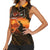Jordan Desert Sunset Women Sleeveless Polo Shirt with Camel and Traditional Geometric Pattern