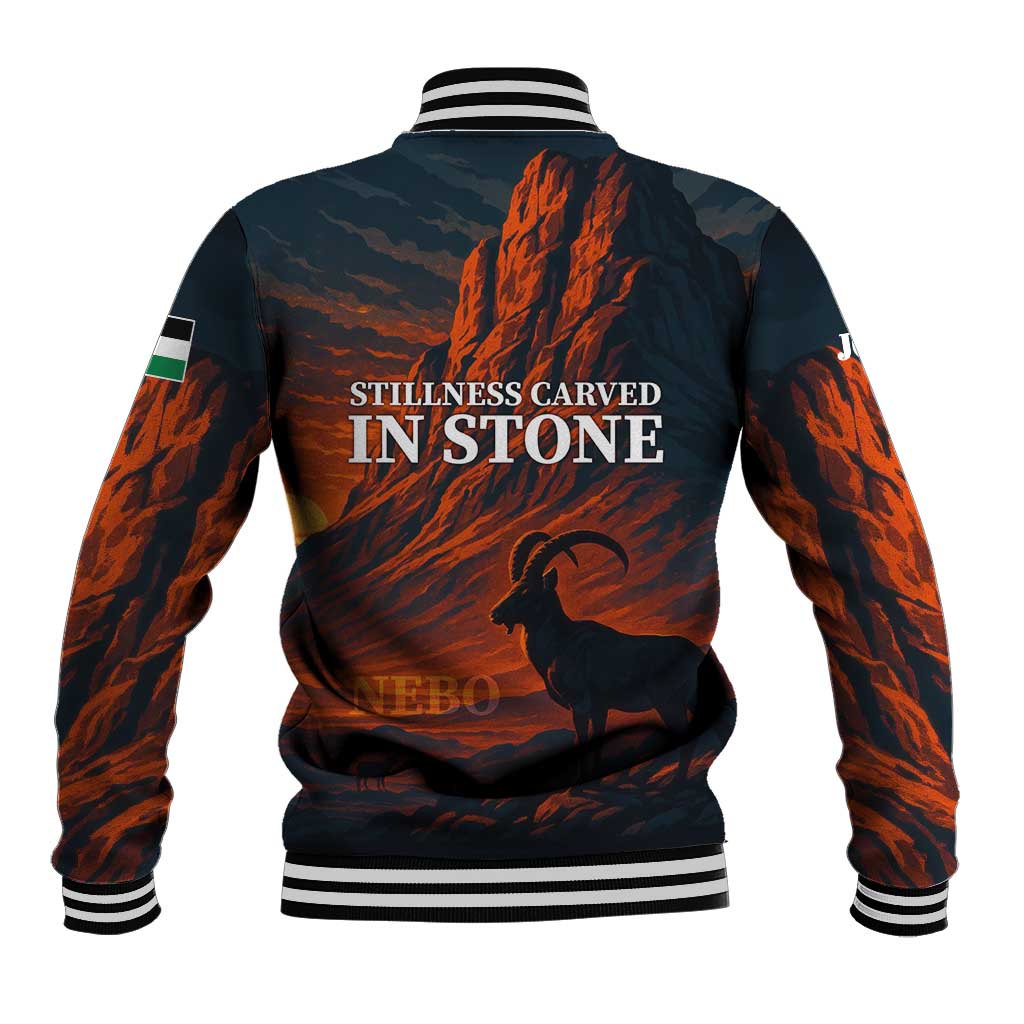 Jordan Nebo Mountain Baseball Jacket with Ibex and Desert Rock Landscape