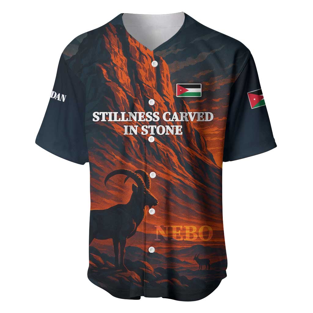 Jordan Nebo Mountain Baseball Jersey with Ibex and Desert Rock Landscape