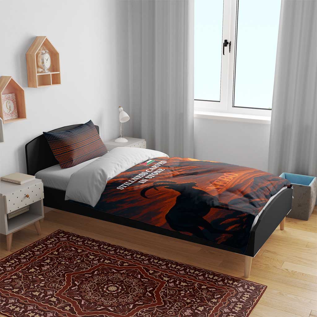 Jordan Nebo Mountain Bedding Set with Ibex and Desert Rock Landscape