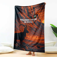 Jordan Nebo Mountain Blanket with Ibex and Desert Rock Landscape