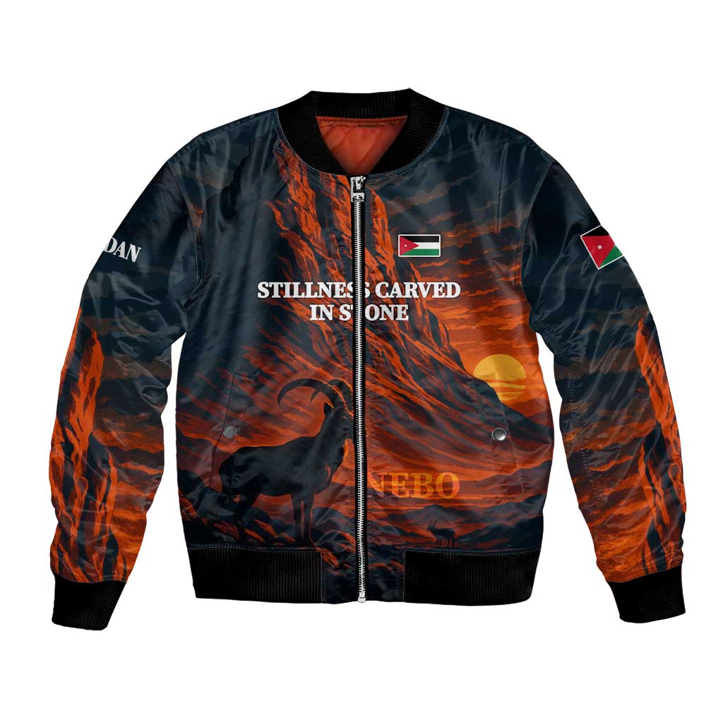 Jordan Nebo Mountain Bomber Jacket with Ibex and Desert Rock Landscape