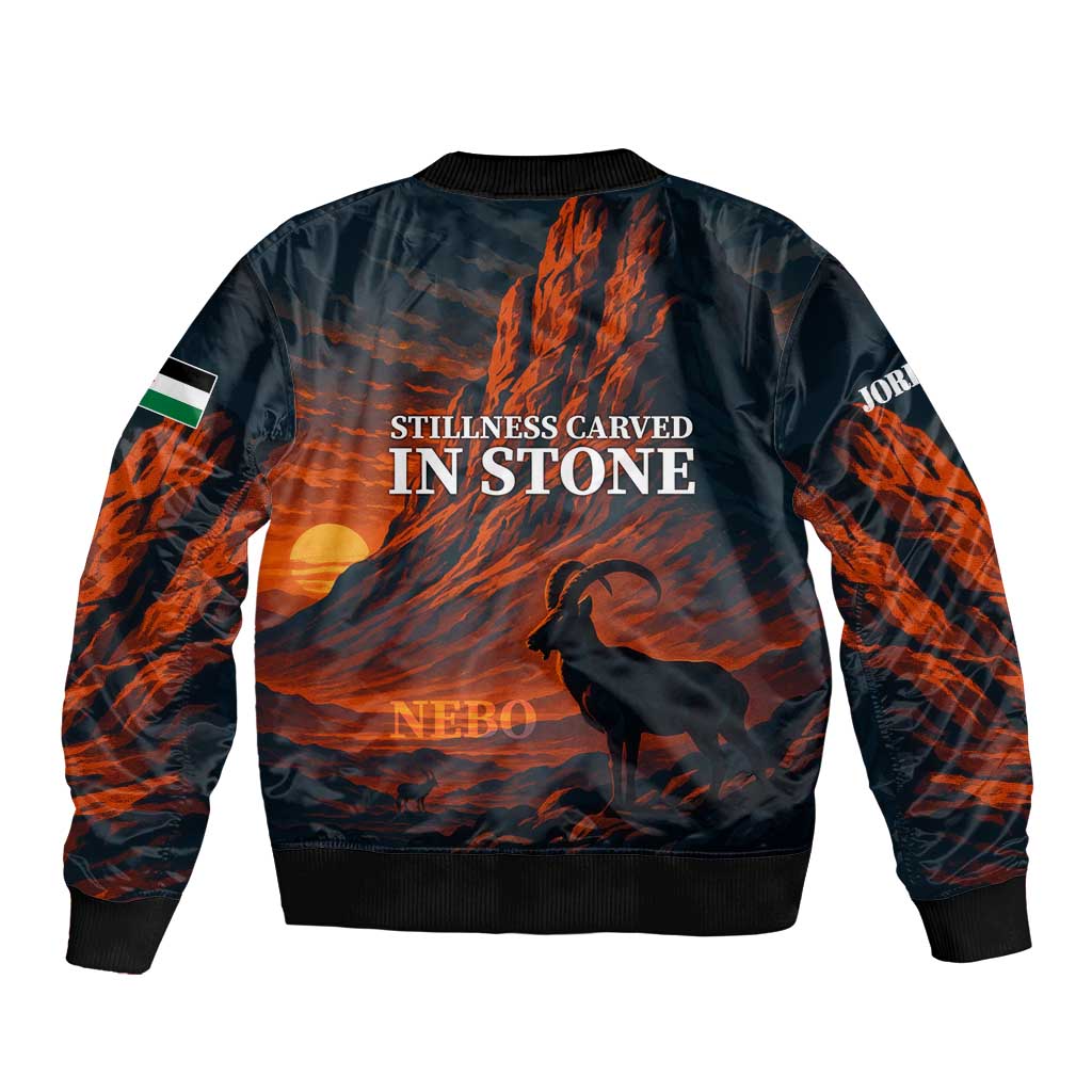 Jordan Nebo Mountain Bomber Jacket with Ibex and Desert Rock Landscape