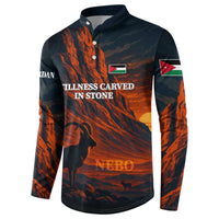 Jordan Nebo Mountain Button Sweatshirt with Ibex and Desert Rock Landscape
