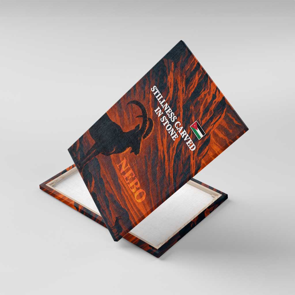 Jordan Nebo Mountain Canvas Wall Art with Ibex and Desert Rock Landscape