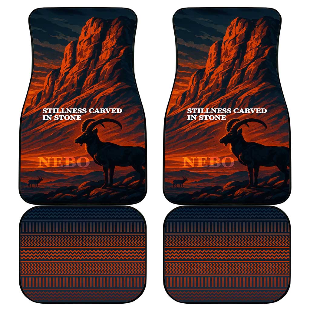 Jordan Nebo Mountain Car Mats with Ibex and Desert Rock Landscape