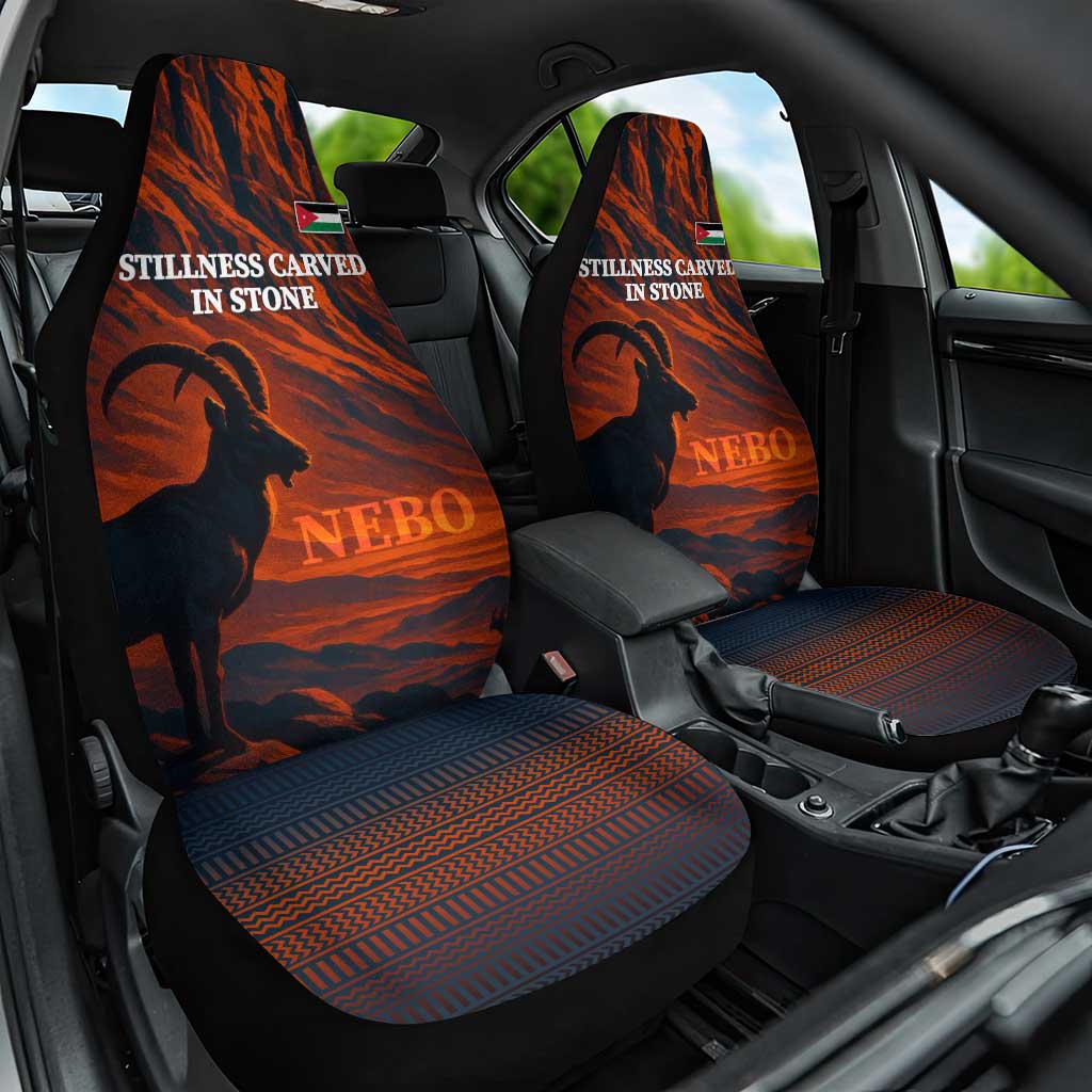 Jordan Nebo Mountain Car Seat Cover with Ibex and Desert Rock Landscape