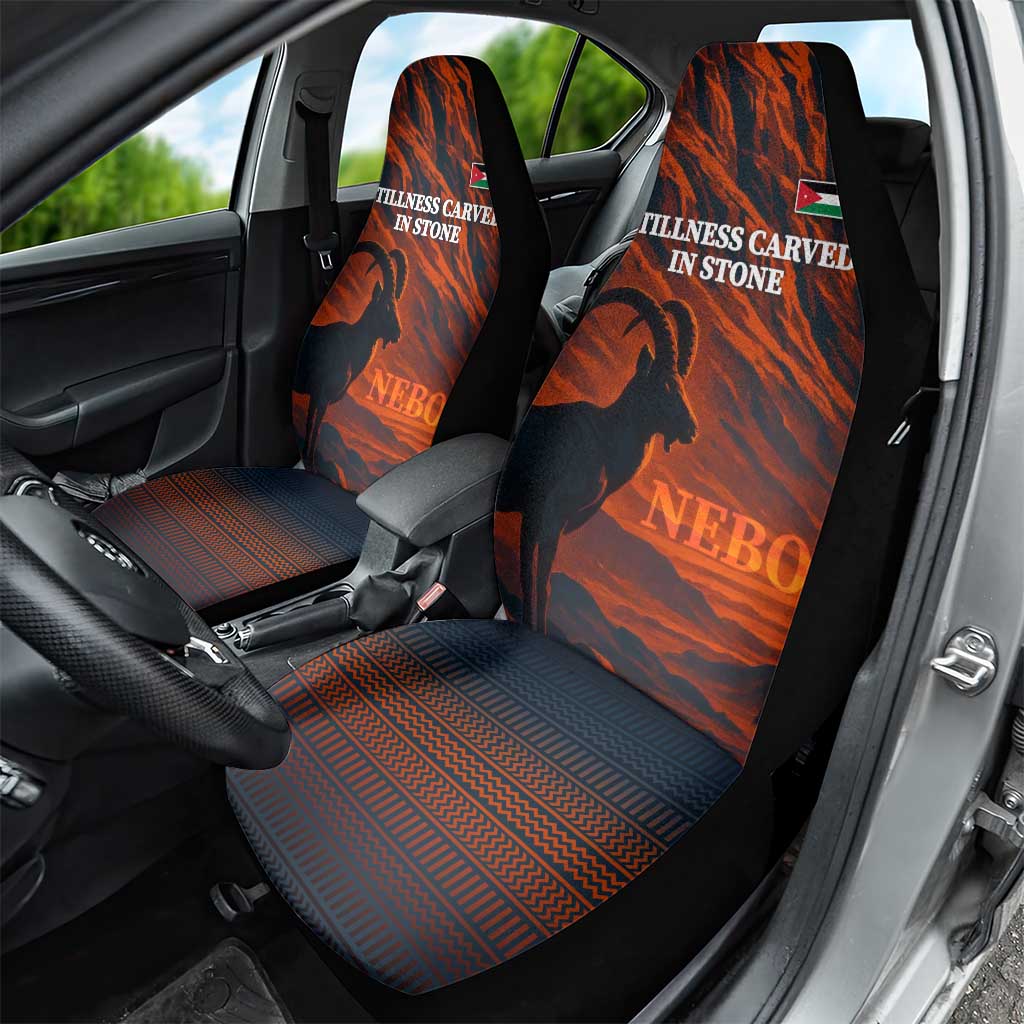 Jordan Nebo Mountain Car Seat Cover with Ibex and Desert Rock Landscape
