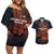 Jordan Nebo Mountain Couples Matching Off Shoulder Short Dress and Hawaiian Shirt with Ibex and Desert Rock Landscape