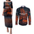 Jordan Nebo Mountain Couples Matching Puletasi and Long Sleeve Button Shirt with Ibex and Desert Rock Landscape
