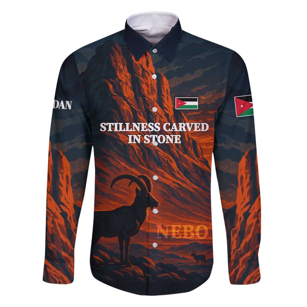 Jordan Nebo Mountain Family Matching Long Sleeve Bodycon Dress and Hawaiian Shirt with Ibex and Desert Rock Landscape