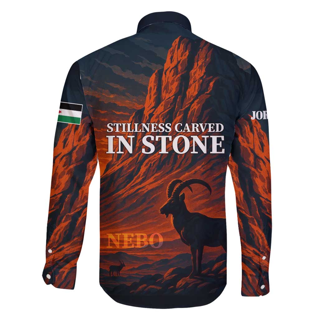 Jordan Nebo Mountain Family Matching Long Sleeve Bodycon Dress and Hawaiian Shirt with Ibex and Desert Rock Landscape