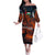 Jordan Nebo Mountain Family Matching Off The Shoulder Long Sleeve Dress and Hawaiian Shirt with Ibex and Desert Rock Landscape
