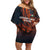 Jordan Nebo Mountain Family Matching Off Shoulder Short Dress and Hawaiian Shirt with Ibex and Desert Rock Landscape