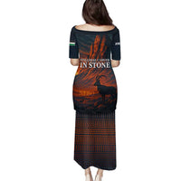 Jordan Nebo Mountain Family Matching Puletasi and Hawaiian Shirt with Ibex and Desert Rock Landscape