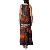 Jordan Nebo Mountain Family Matching Tank Maxi Dress and Hawaiian Shirt with Ibex and Desert Rock Landscape