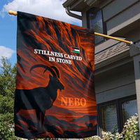 Jordan Nebo Mountain Garden Flag with Ibex and Desert Rock Landscape