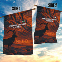 Jordan Nebo Mountain Garden Flag with Ibex and Desert Rock Landscape