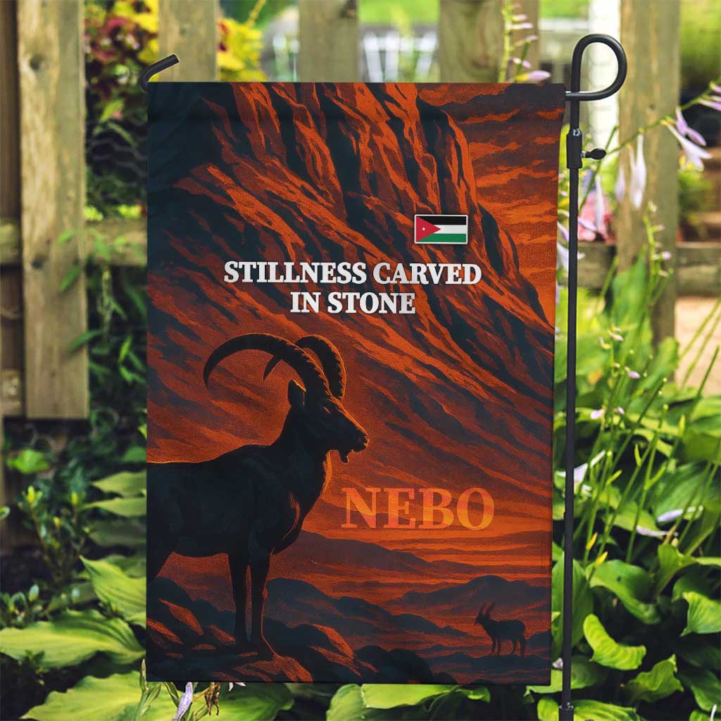 Jordan Nebo Mountain Garden Flag with Ibex and Desert Rock Landscape