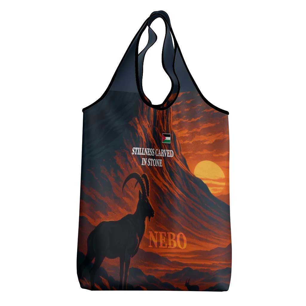 Jordan Nebo Mountain Grocery Bag with Ibex and Desert Rock Landscape