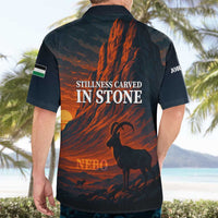 Jordan Nebo Mountain Hawaiian Shirt with Ibex and Desert Rock Landscape