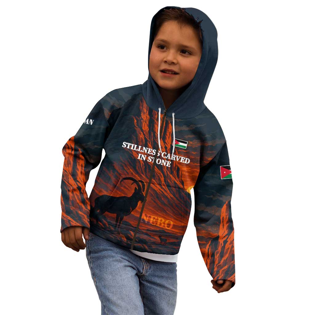 Jordan Nebo Mountain Kid Hoodie with Ibex and Desert Rock Landscape