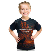 Jordan Nebo Mountain Kid T Shirt with Ibex and Desert Rock Landscape