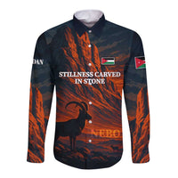 Jordan Nebo Mountain Long Sleeve Button Shirt with Ibex and Desert Rock Landscape