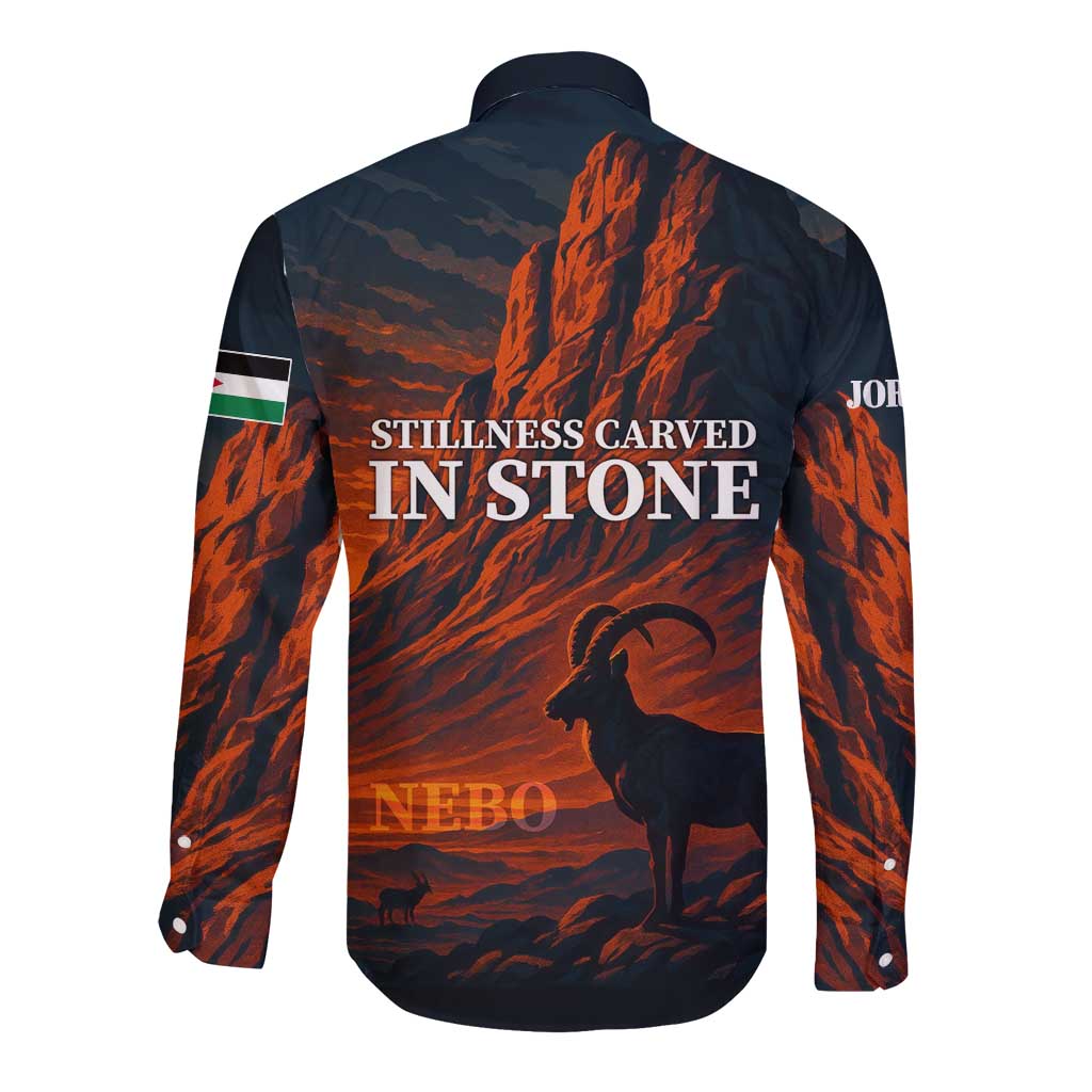 Jordan Nebo Mountain Long Sleeve Button Shirt with Ibex and Desert Rock Landscape