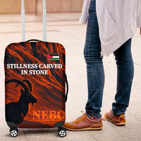 Jordan Nebo Mountain Luggage Cover with Ibex and Desert Rock Landscape