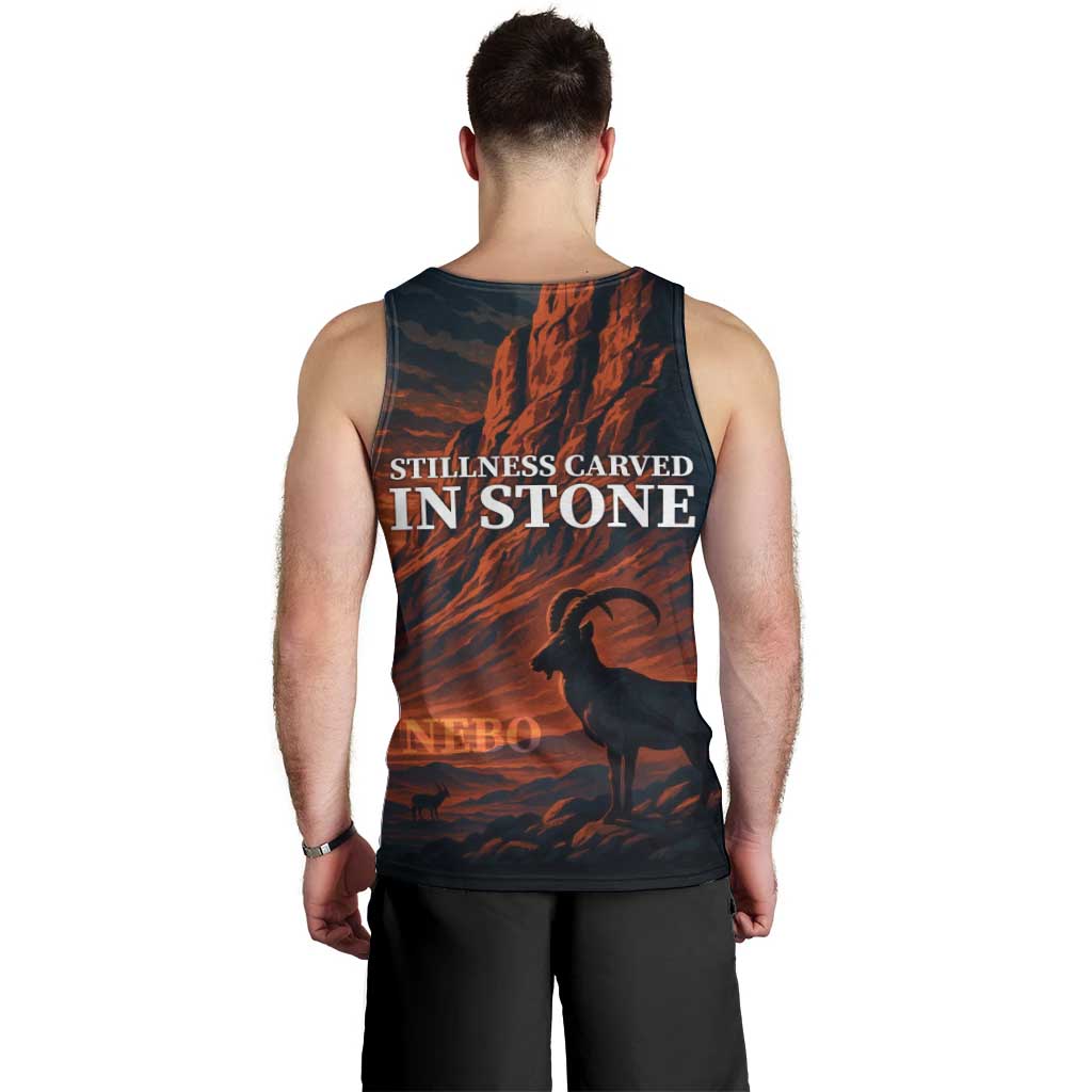 Jordan Nebo Mountain Men Tank Top with Ibex and Desert Rock Landscape