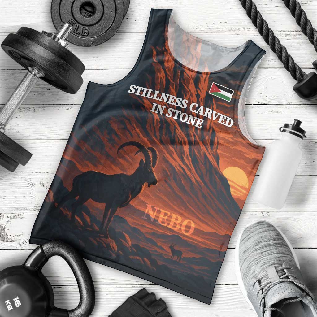 Jordan Nebo Mountain Men Tank Top with Ibex and Desert Rock Landscape