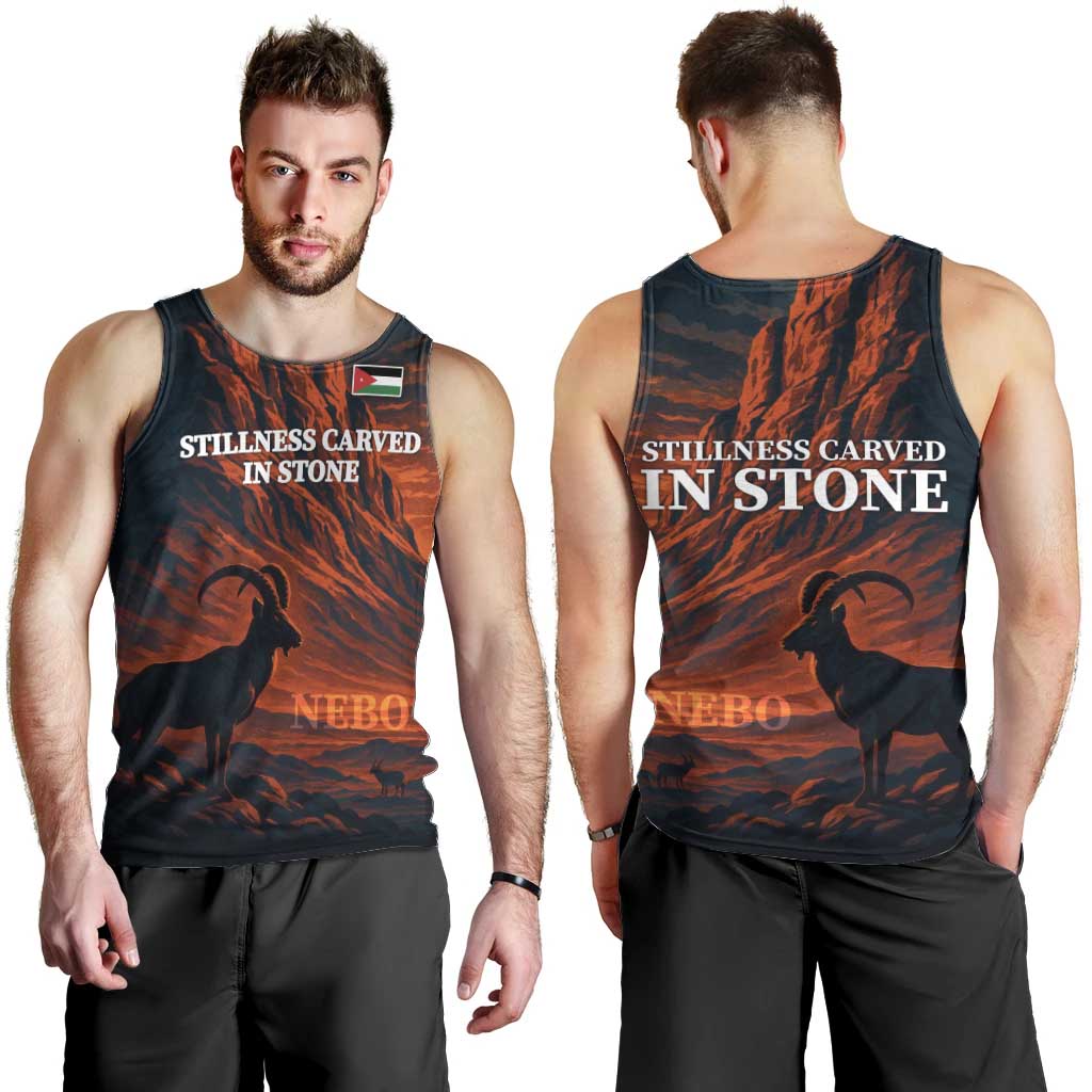 Jordan Nebo Mountain Men Tank Top with Ibex and Desert Rock Landscape