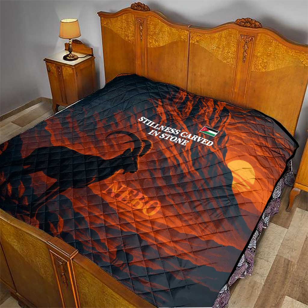 Jordan Nebo Mountain Quilt with Ibex and Desert Rock Landscape