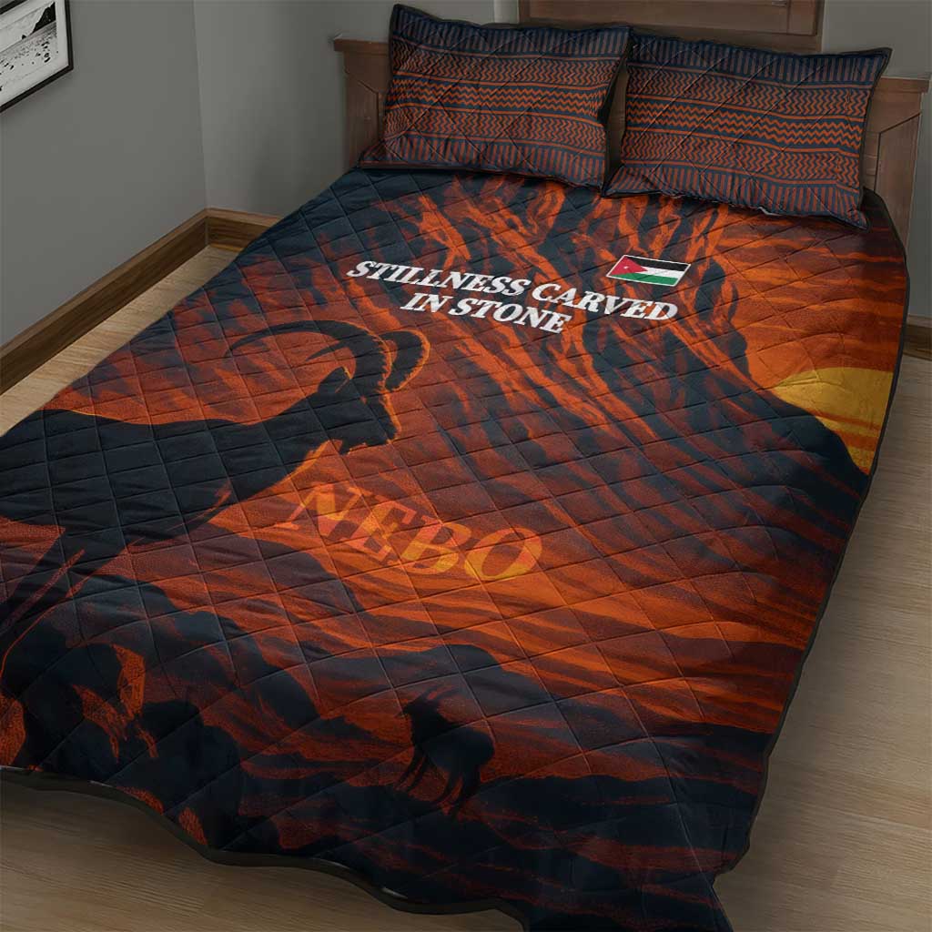Jordan Nebo Mountain Quilt Bed Set with Ibex and Desert Rock Landscape