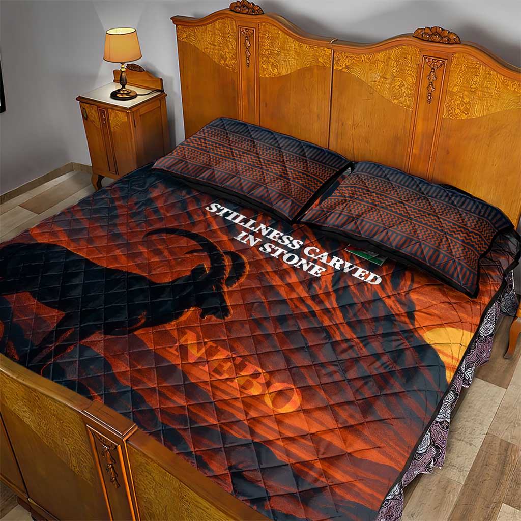 Jordan Nebo Mountain Quilt Bed Set with Ibex and Desert Rock Landscape