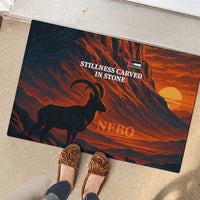 Jordan Nebo Mountain Rubber Doormat with Ibex and Desert Rock Landscape